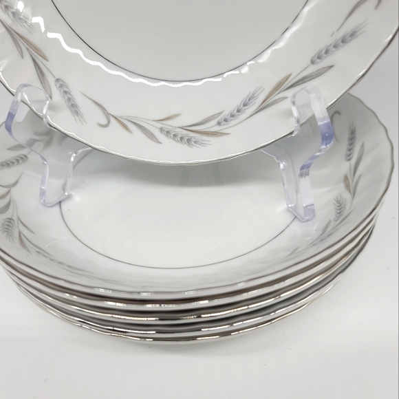 Japan Fine China Harvest Silver Rim (Wheaton) Pasta Bowls 6-Piece - Picture 5 of 8